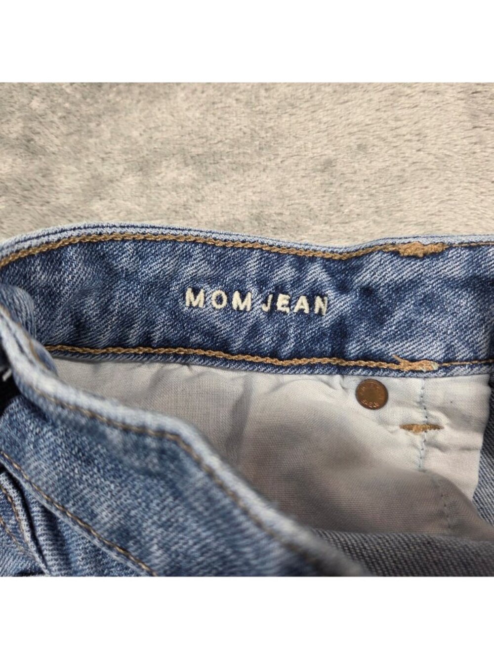 American Eagle Jeans Womens 8 X-Long Blue Mom Stretch Denim Retro Preppy - Picture 3 of 8